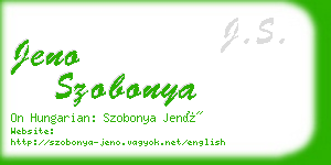 jeno szobonya business card